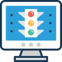 seo and web,monitor,screen,project,traffic light,status